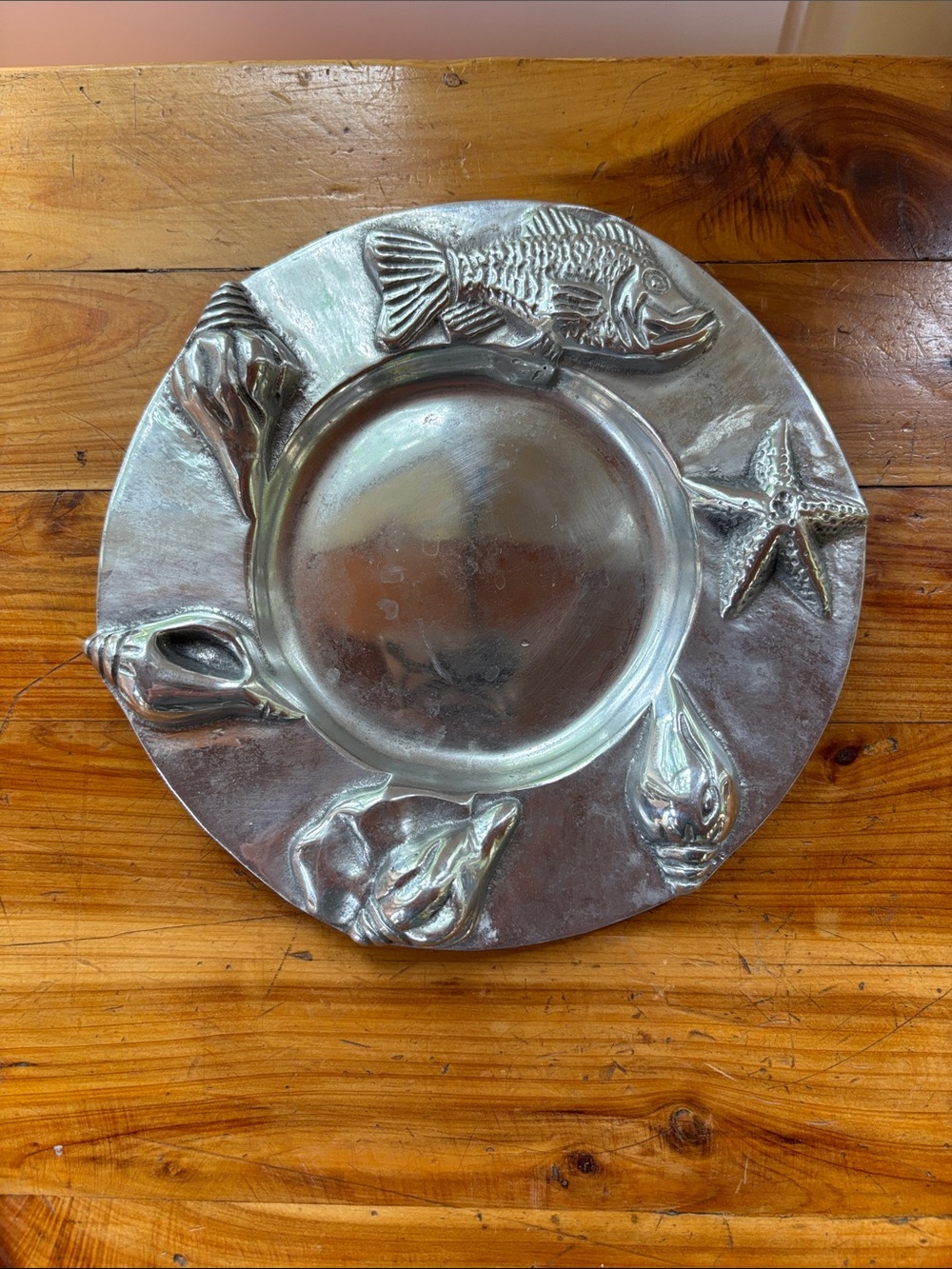 Hechoen Vintage Mexican Cast Aluminum Nautical Plate Hand Crafted